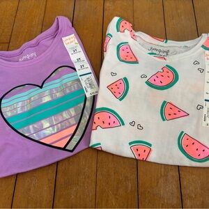 Jumping Beans Kids' T-Shirts - Purple Heart and Watermelon Print